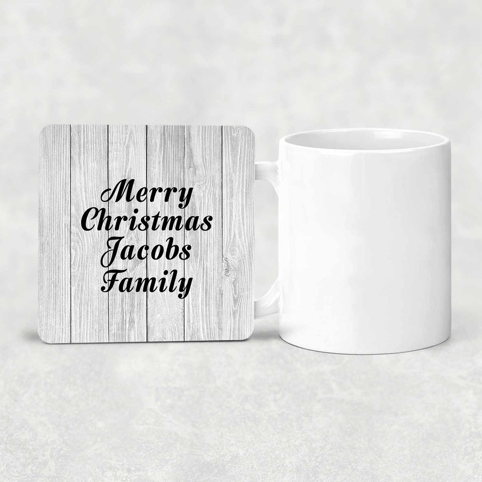 Merry Christmas Jacobs Family - Drink Coaster F