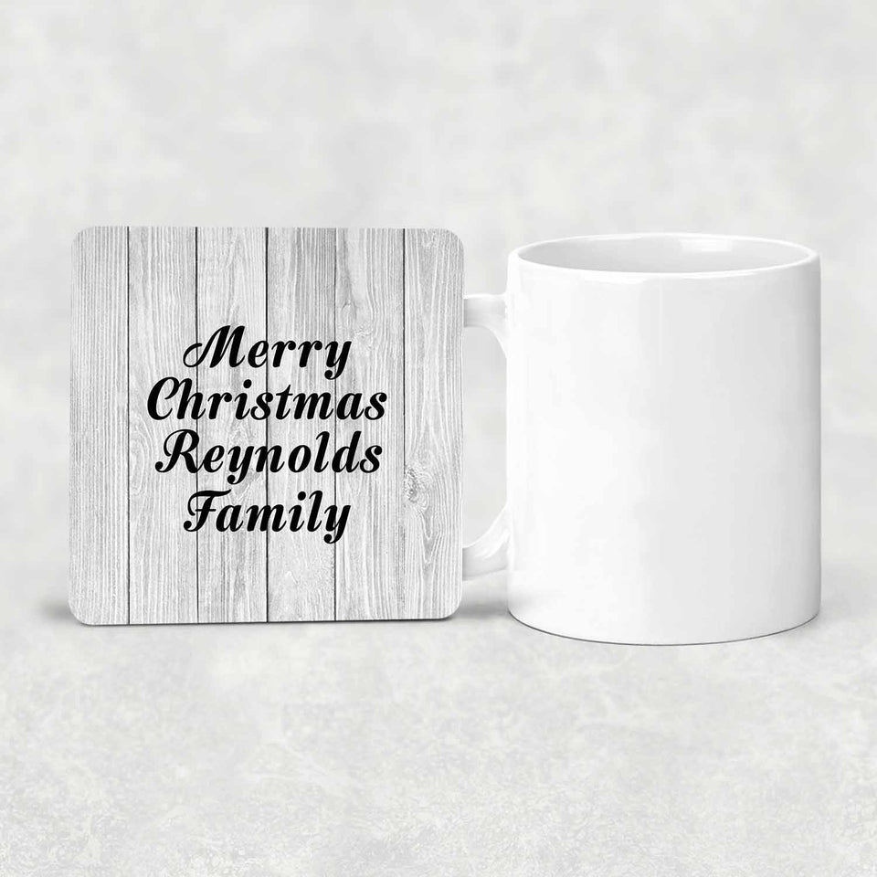Merry Christmas Reynolds Family - Drink Coaster F