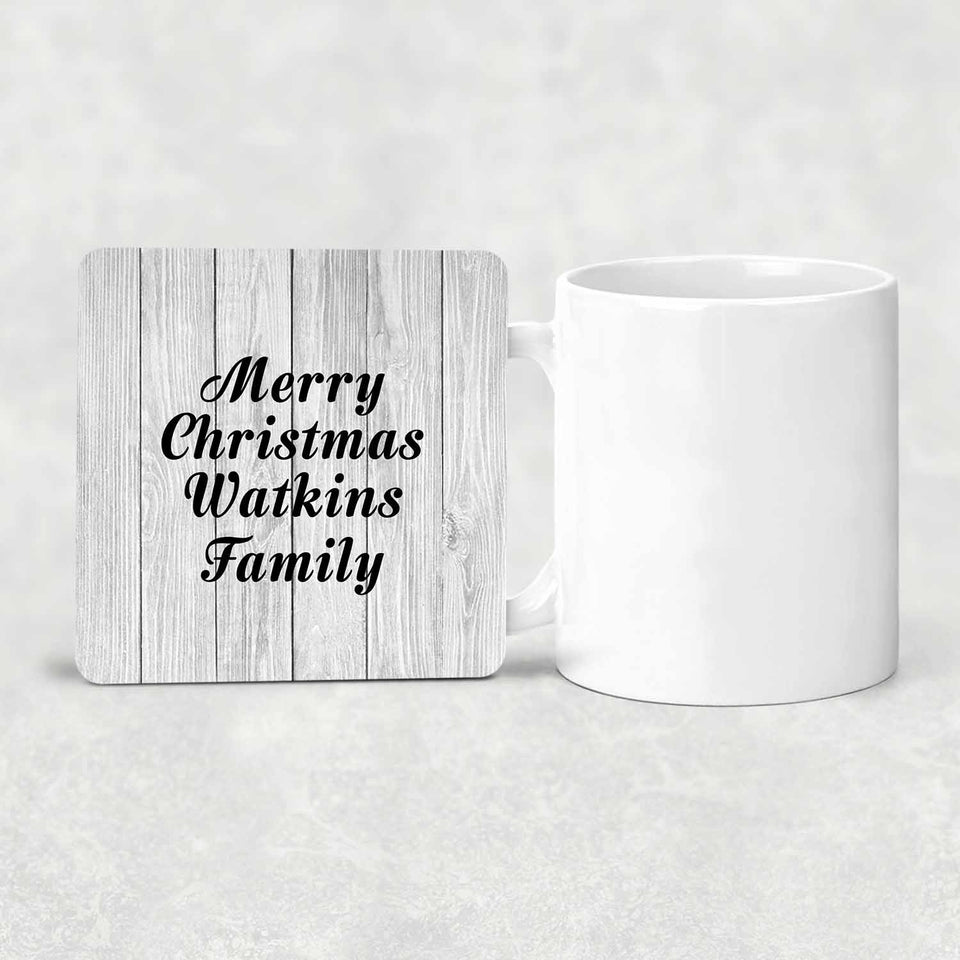 Merry Christmas Watkins Family - Drink Coaster F