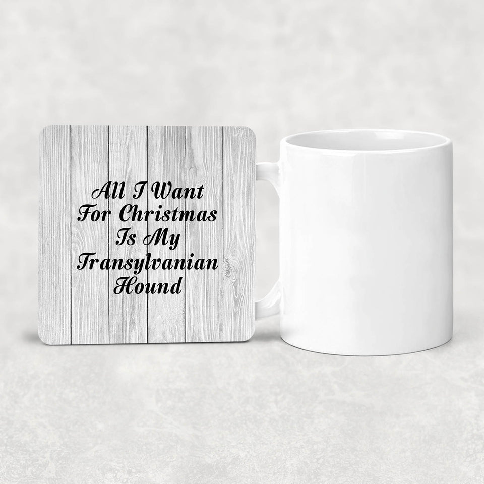 All I Want For Christmas Is My Transylvanian Hound - Drink Coaster F