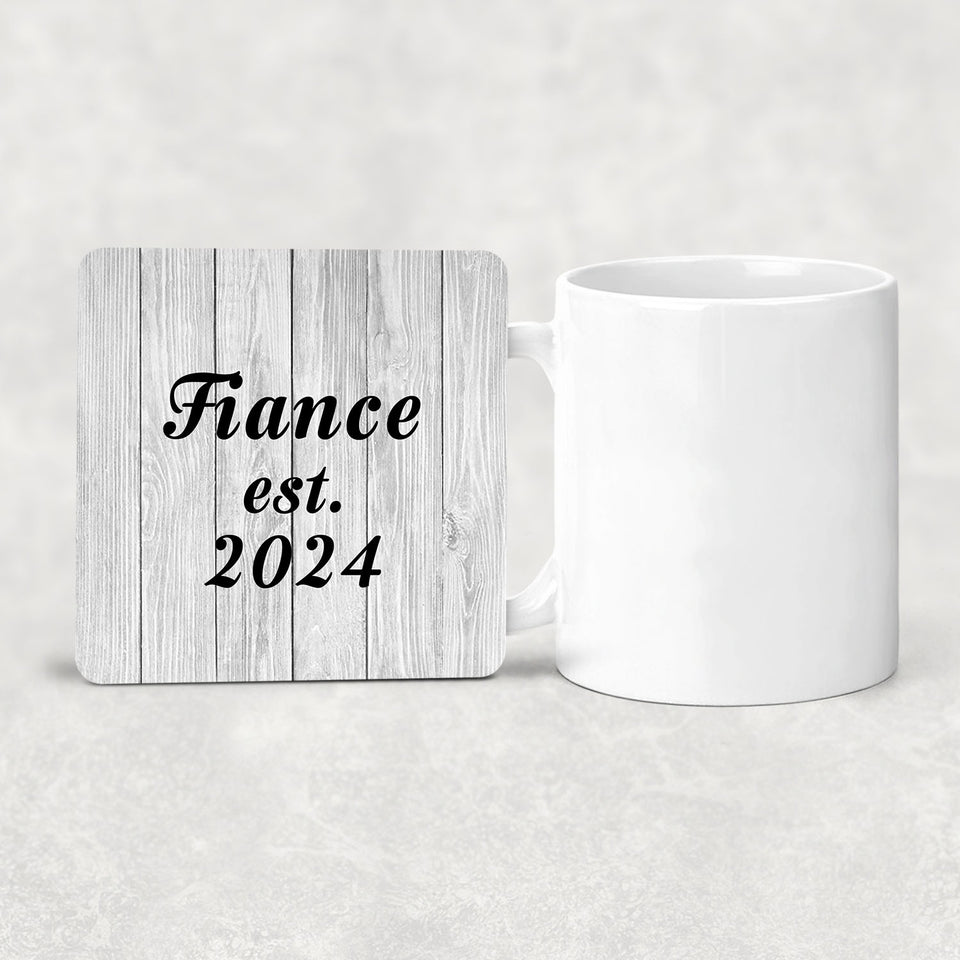 Fiance Established Est. 2024 - Drink Coaster F