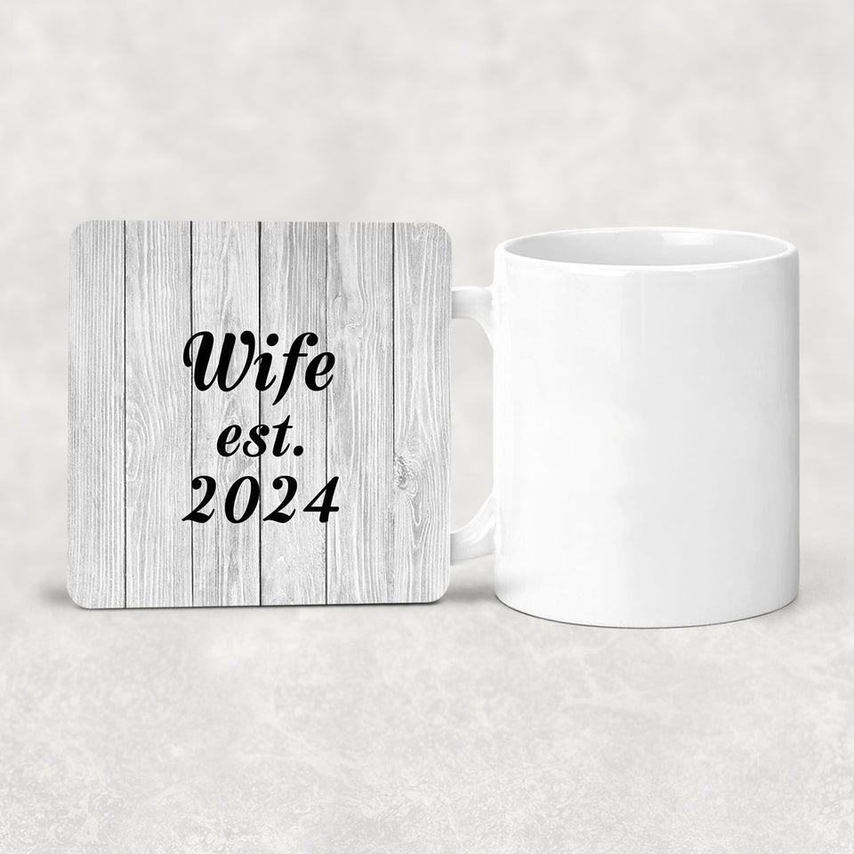 Wife Established Est. 2024 - Drink Coaster F