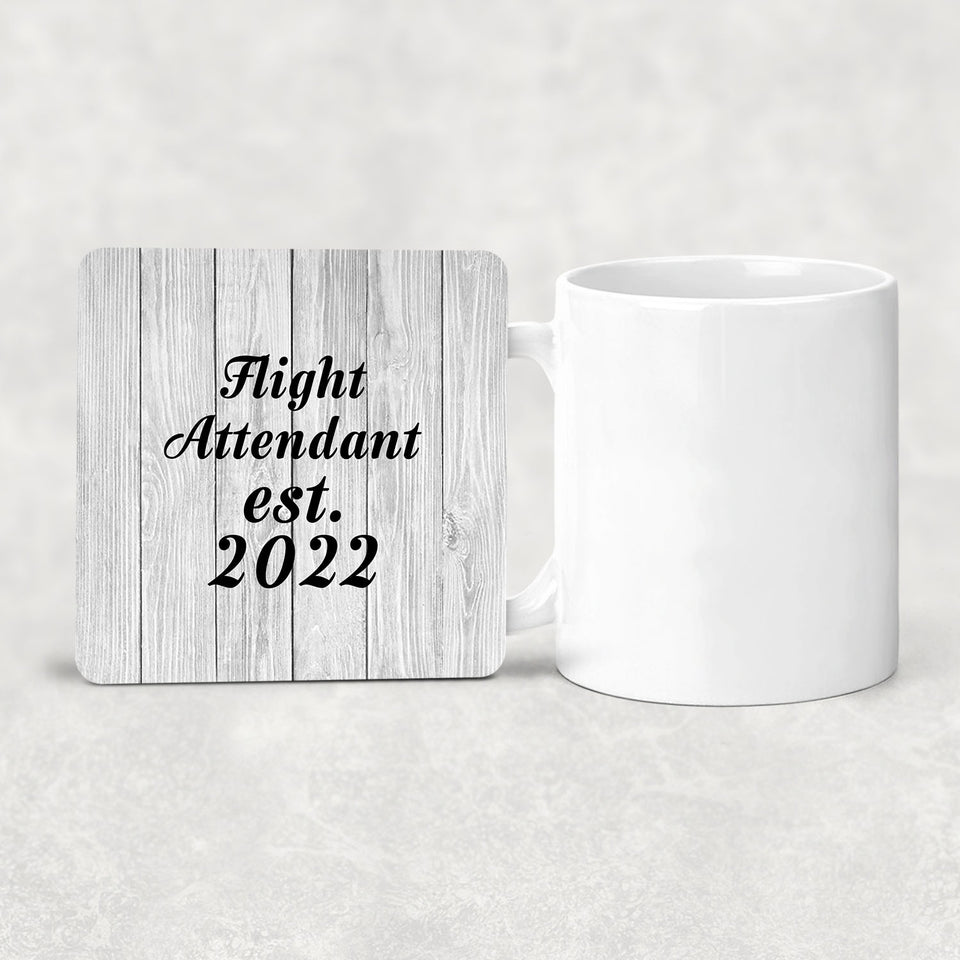 Flight Attendant Established Est. 2022 - Drink Coaster F