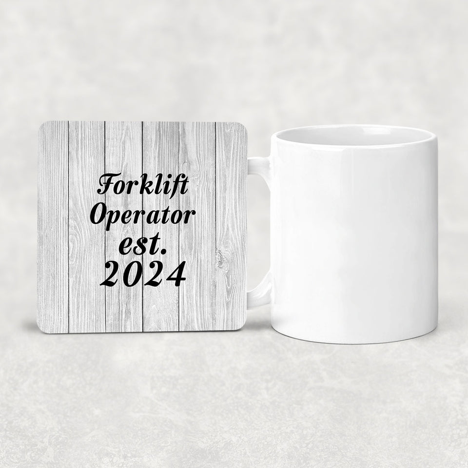 Forklift Operator Established Est. 2024 - Drink Coaster F