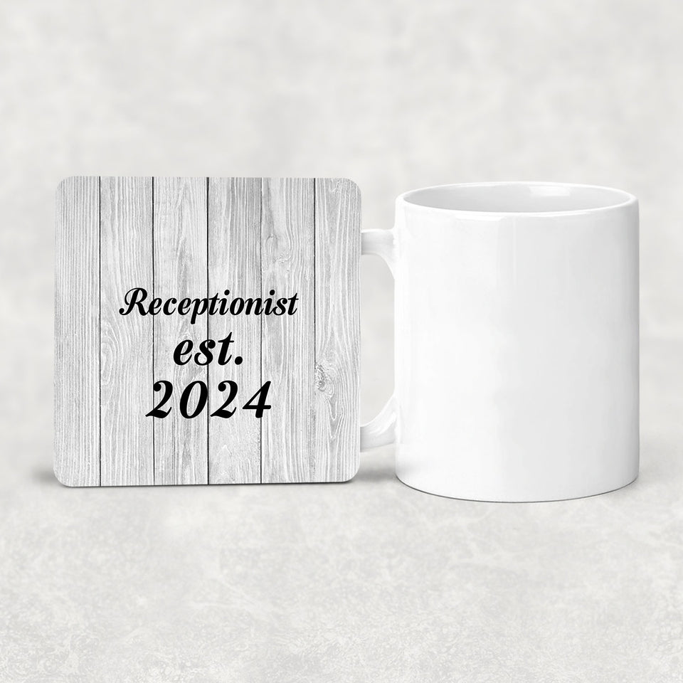 Receptionist Established Est. 2024 - Drink Coaster F