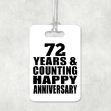 Happy 72nd Anniversary 72 Years & Counting - Luggage Bag Tag