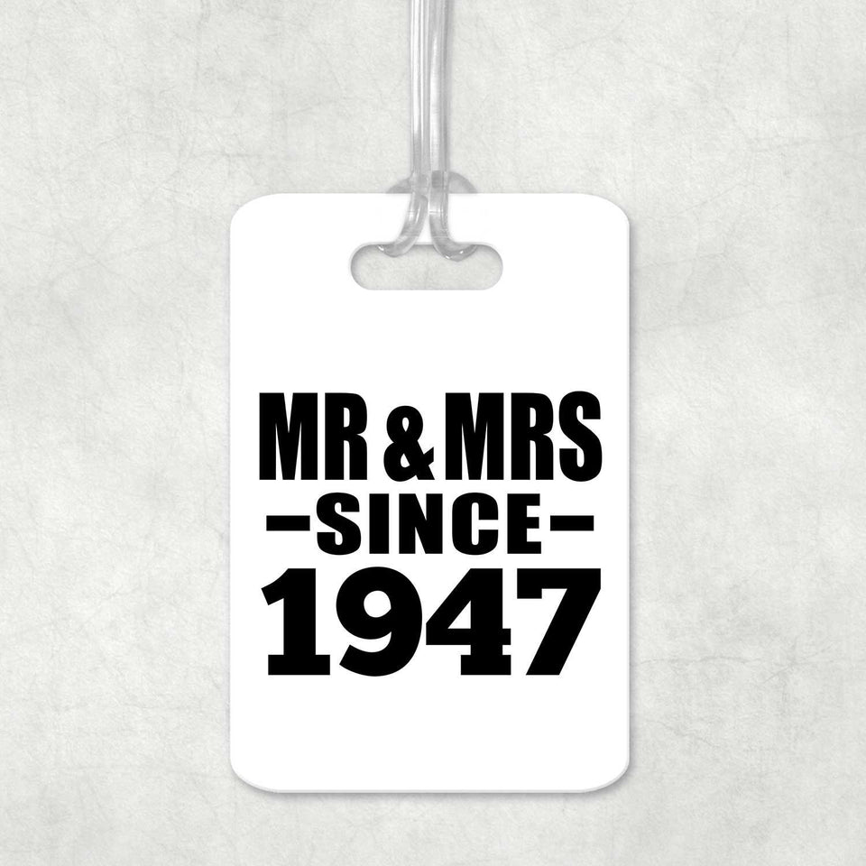 77th Anniversary Mr & Mrs Since 1947 - Luggage Bag Tag