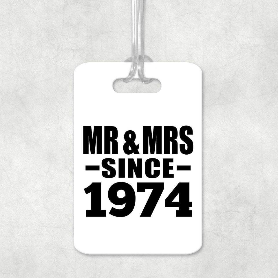 50th Anniversary Mr & Mrs Since 1974 - Luggage Bag Tag