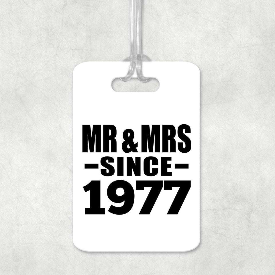 47th Anniversary Mr & Mrs Since 1977 - Luggage Bag Tag