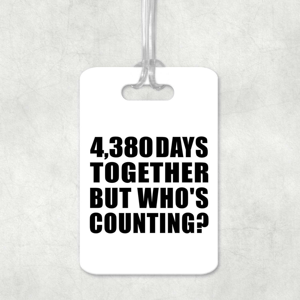 12th Anniversary 4,380 Days Together Who's Counting - Luggage Bag Tag