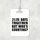 58th Anniversary 21,170 Days Together Who's Counting - Luggage Bag Tag