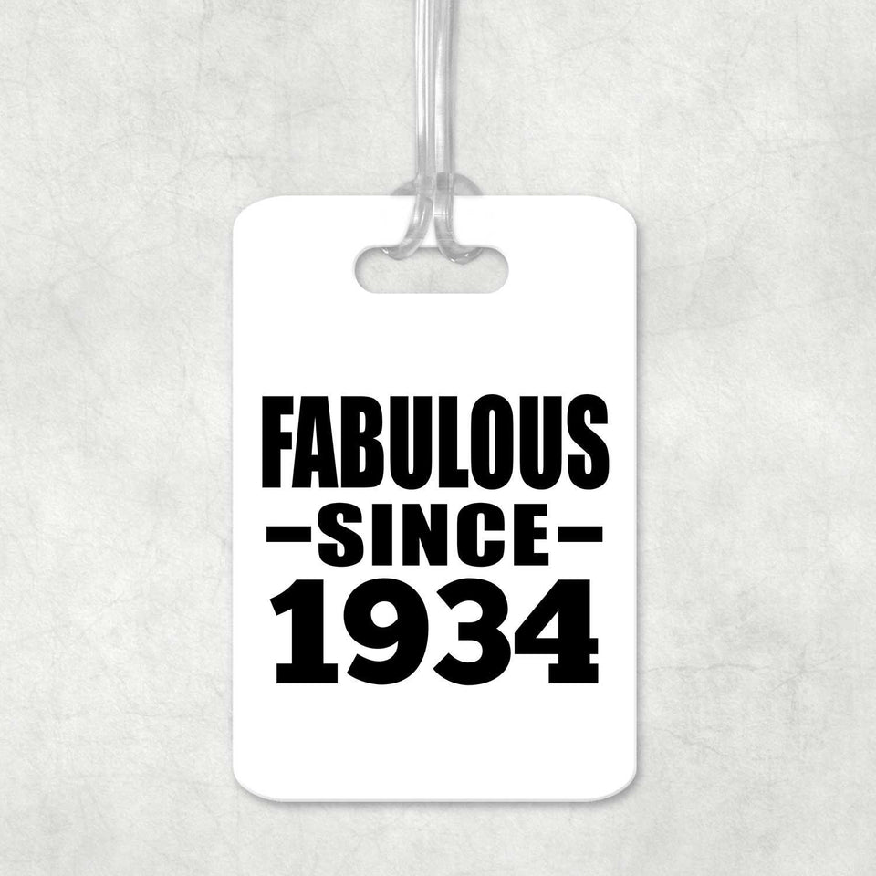 90th Birthday Fabulous Since 1934 - Luggage Bag Tag