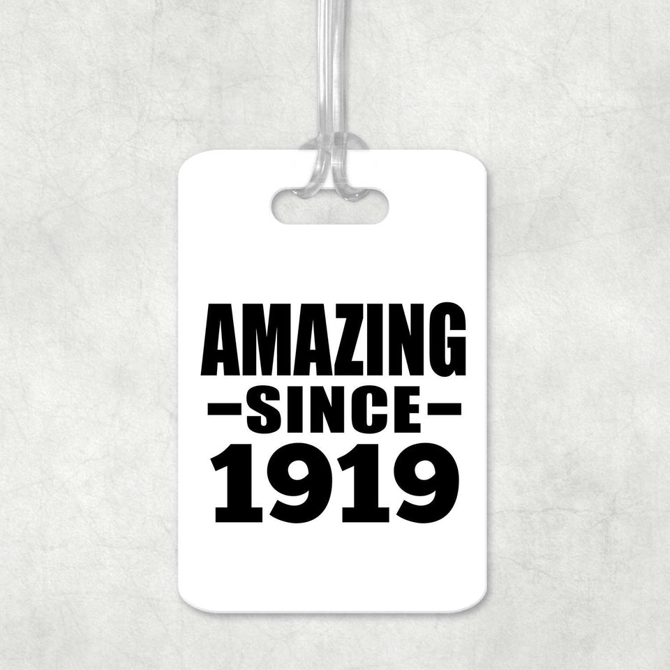 105th Birthday Amazing Since 1919 - Luggage Bag Tag