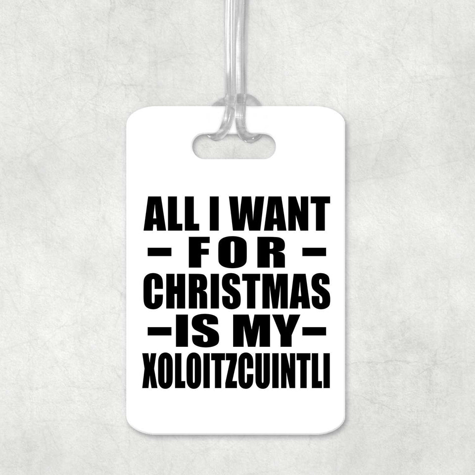 All I Want For Christmas Is My Xoloitzcuintli - Luggage Bag Tag