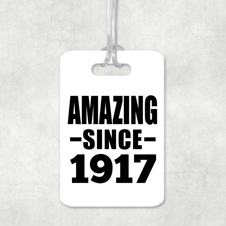 107th Birthday Amazing Since 1917 - Luggage Bag Tag