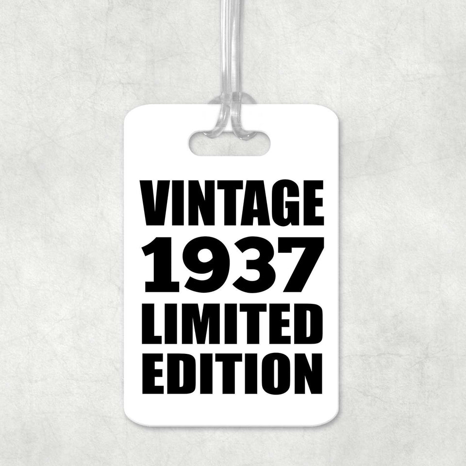 87th Birthday Vintage 1937 Limited Edition - Luggage Bag Tag