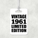 63rd Birthday Vintage 1961 Limited Edition - Luggage Bag Tag
