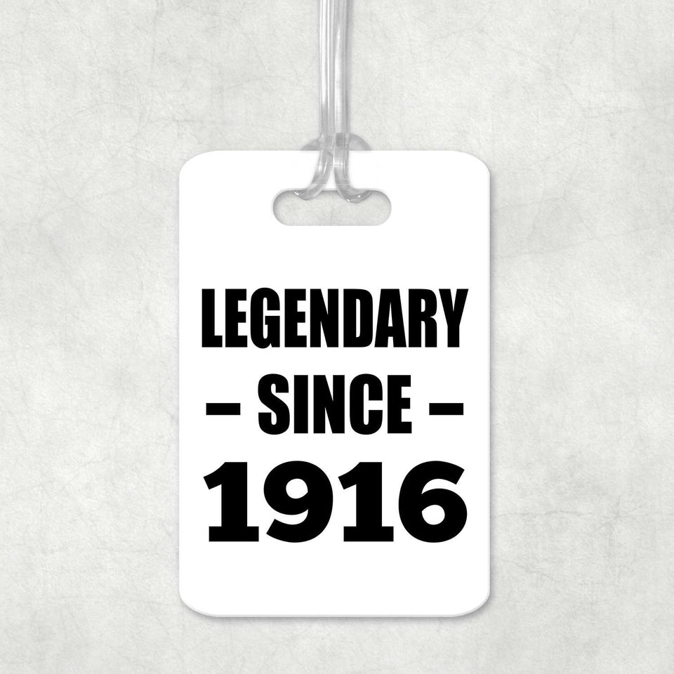 108th Birthday Legendary Since 1916 - Luggage Bag Tag