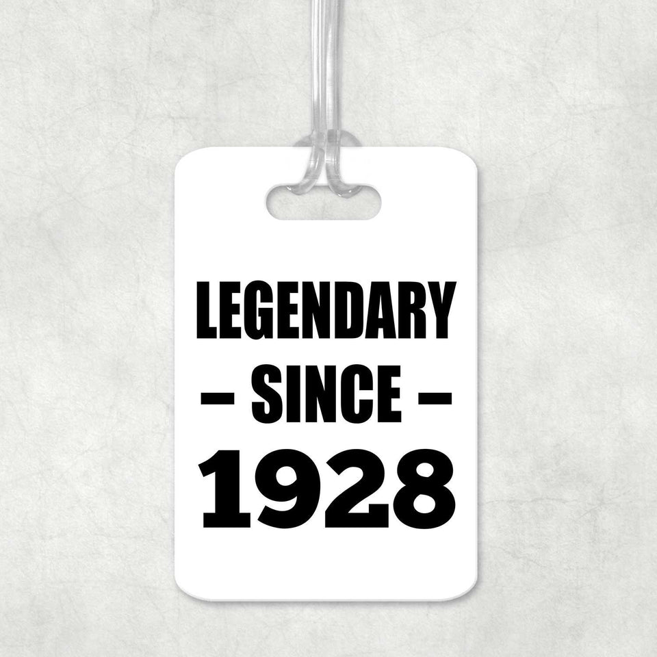 96th Birthday Legendary Since 1928 - Luggage Bag Tag