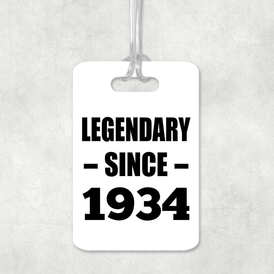 90th Birthday Legendary Since 1934 - Luggage Bag Tag
