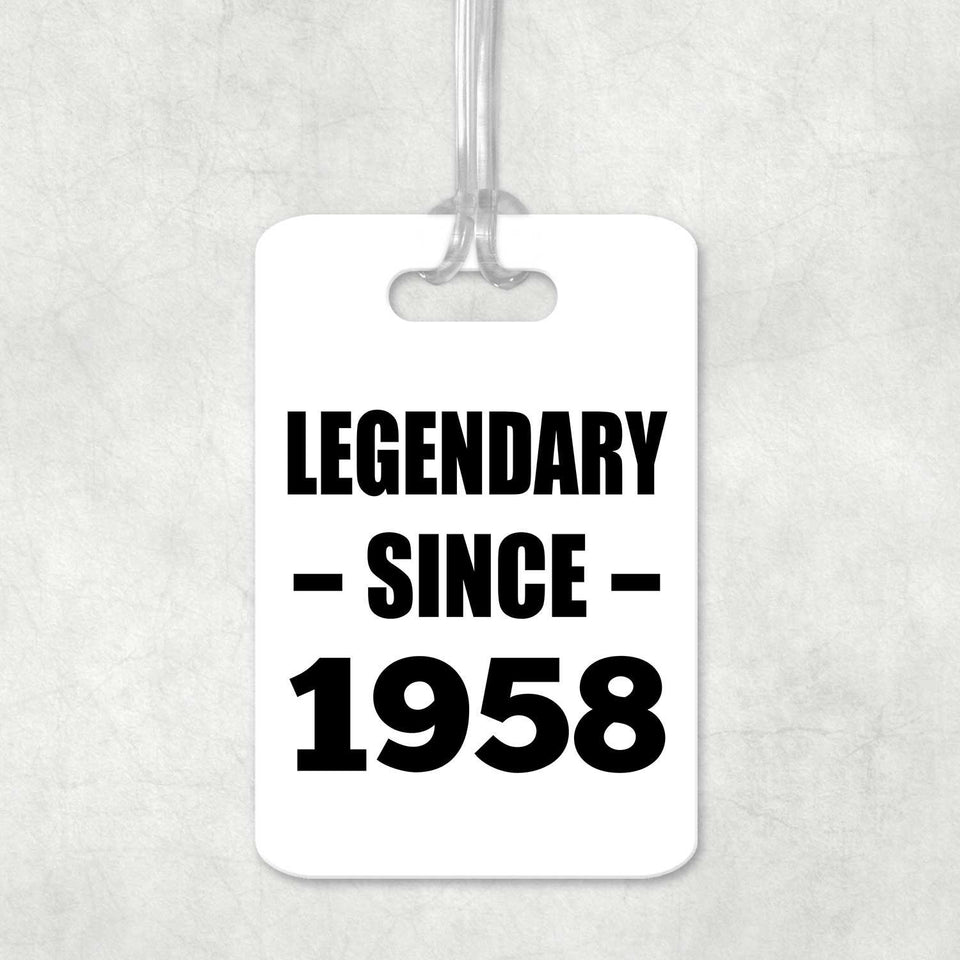 66th Birthday Legendary Since 1958 - Luggage Bag Tag