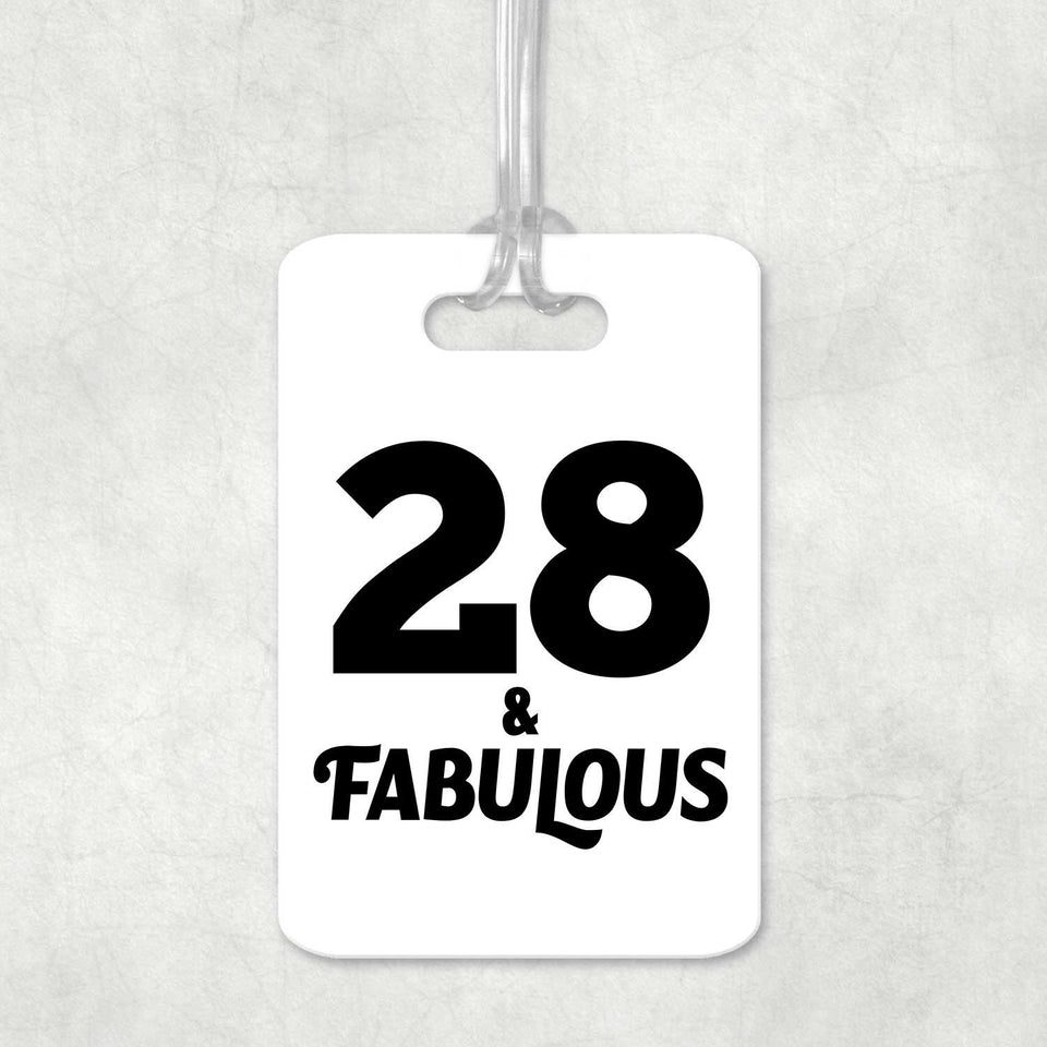 28th Birthday 28 & Fabulous - Luggage Bag Tag