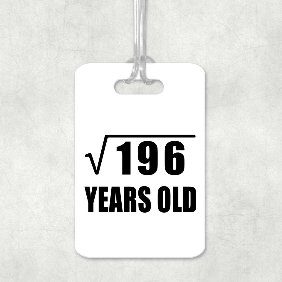 14th Birthday Square Root of 196 Years Old - Luggage Bag Tag