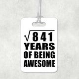 29th Birthday Square Root of 841 Years of Being Awesome - Luggage Bag Tag