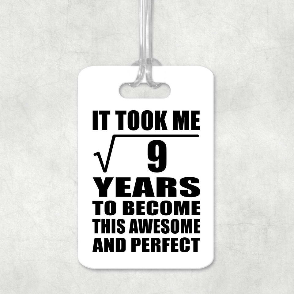 3rd Birthday Took Square Root of 9 Years To Awesome - Luggage Bag Tag