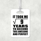 3rd Birthday Took Square Root of 9 Years To Awesome - Luggage Bag Tag