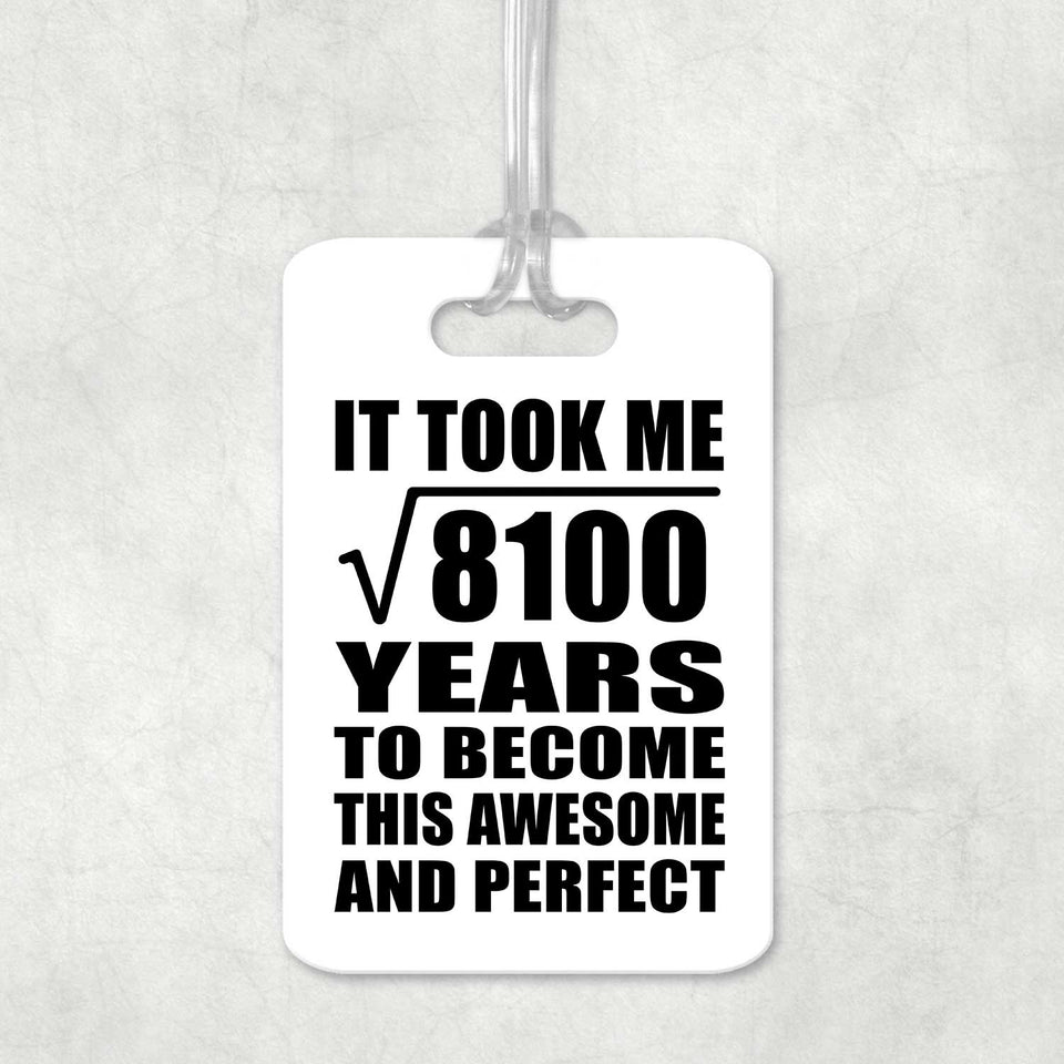 90th Birthday Took Square Root of 8100 Years To Awesome - Luggage Bag Tag