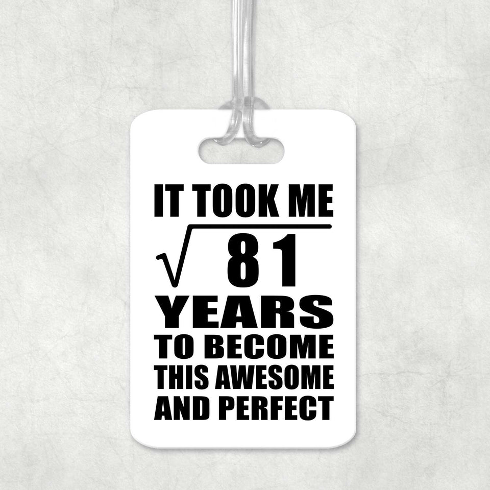 9th Birthday Took Square Root of 81 Years To Awesome - Luggage Bag Tag