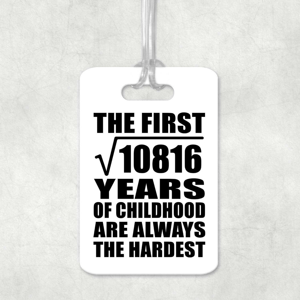 104th Birthday Square Root of 10816 Years of Childhood - Luggage Bag Tag