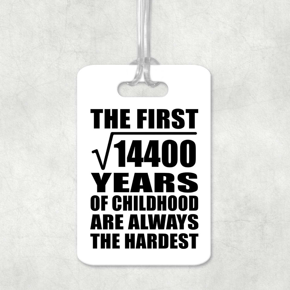 120th Birthday Square Root of 14400 Years of Childhood - Luggage Bag Tag