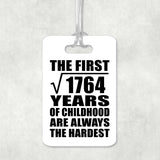42nd Birthday Square Root of 1764 Years of Childhood - Luggage Bag Tag