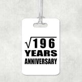 14th Anniversary Square Root of 196 Years Anniversary - Luggage Bag Tag