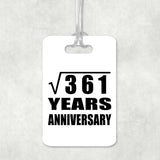 19th Anniversary Square Root of 361 Years Anniversary - Luggage Bag Tag