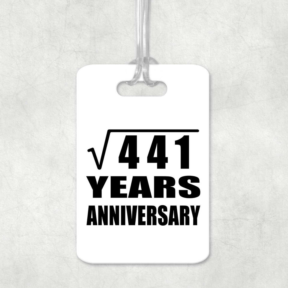 21st Anniversary Square Root of 441 Years Anniversary - Luggage Bag Tag