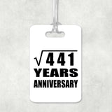 21st Anniversary Square Root of 441 Years Anniversary - Luggage Bag Tag