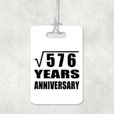 24th Anniversary Square Root of 576 Years Anniversary - Luggage Bag Tag