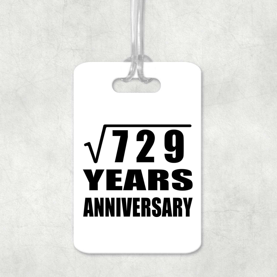 27th Anniversary Square Root of 729 Years Anniversary - Luggage Bag Tag
