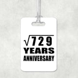 27th Anniversary Square Root of 729 Years Anniversary - Luggage Bag Tag
