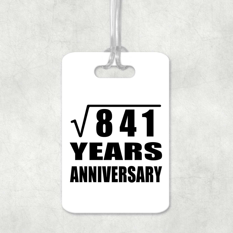 29th Anniversary Square Root of 841 Years Anniversary - Luggage Bag Tag