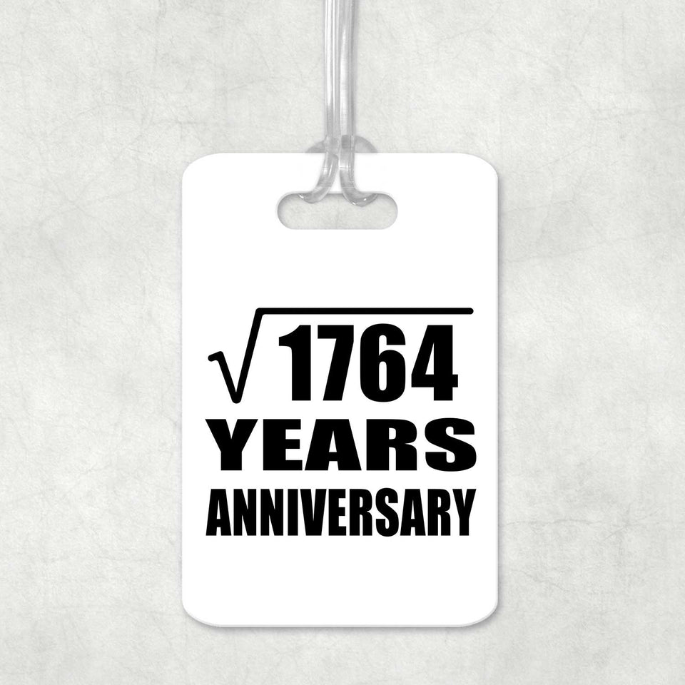 42nd Anniversary Square Root of 1764 Years Anniversary - Luggage Bag Tag