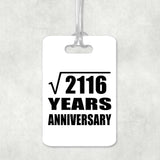 46th Anniversary Square Root of 2116 Years Anniversary - Luggage Bag Tag