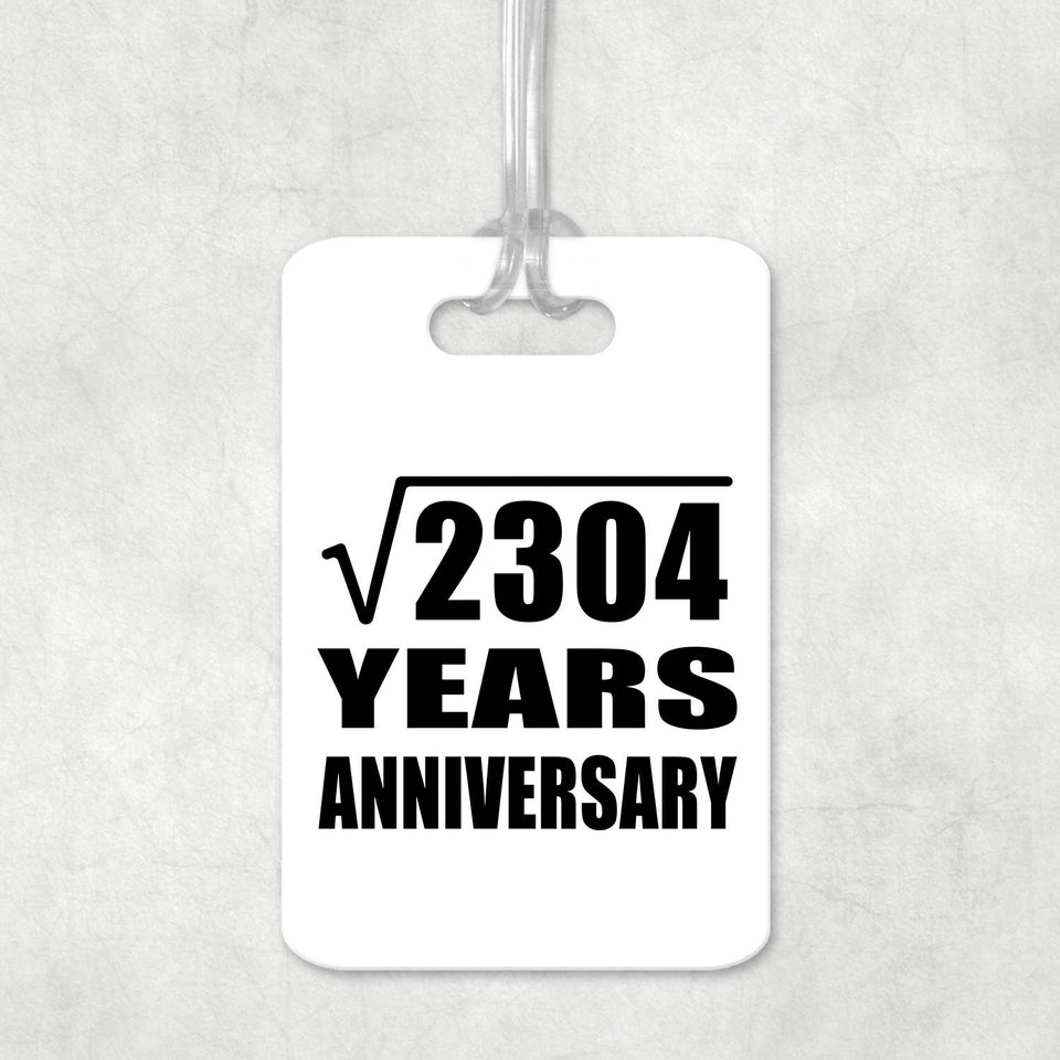 48th Anniversary Square Root of 2304 Years Anniversary - Luggage Bag Tag