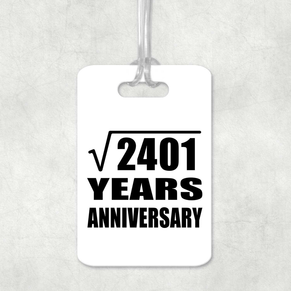 49th Anniversary Square Root of 2401 Years Anniversary - Luggage Bag Tag