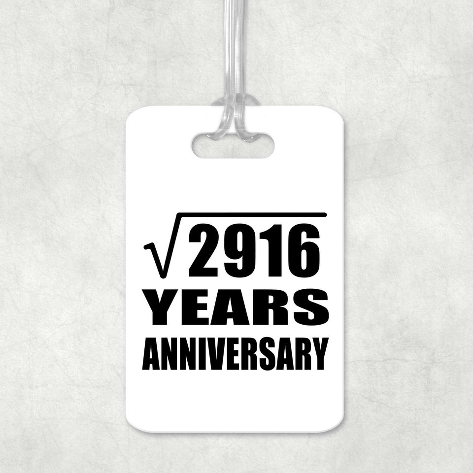 54th Anniversary Square Root of 2916 Years Anniversary - Luggage Bag Tag