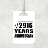 54th Anniversary Square Root of 2916 Years Anniversary - Luggage Bag Tag