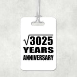 55th Anniversary Square Root of 3025 Years Anniversary - Luggage Bag Tag